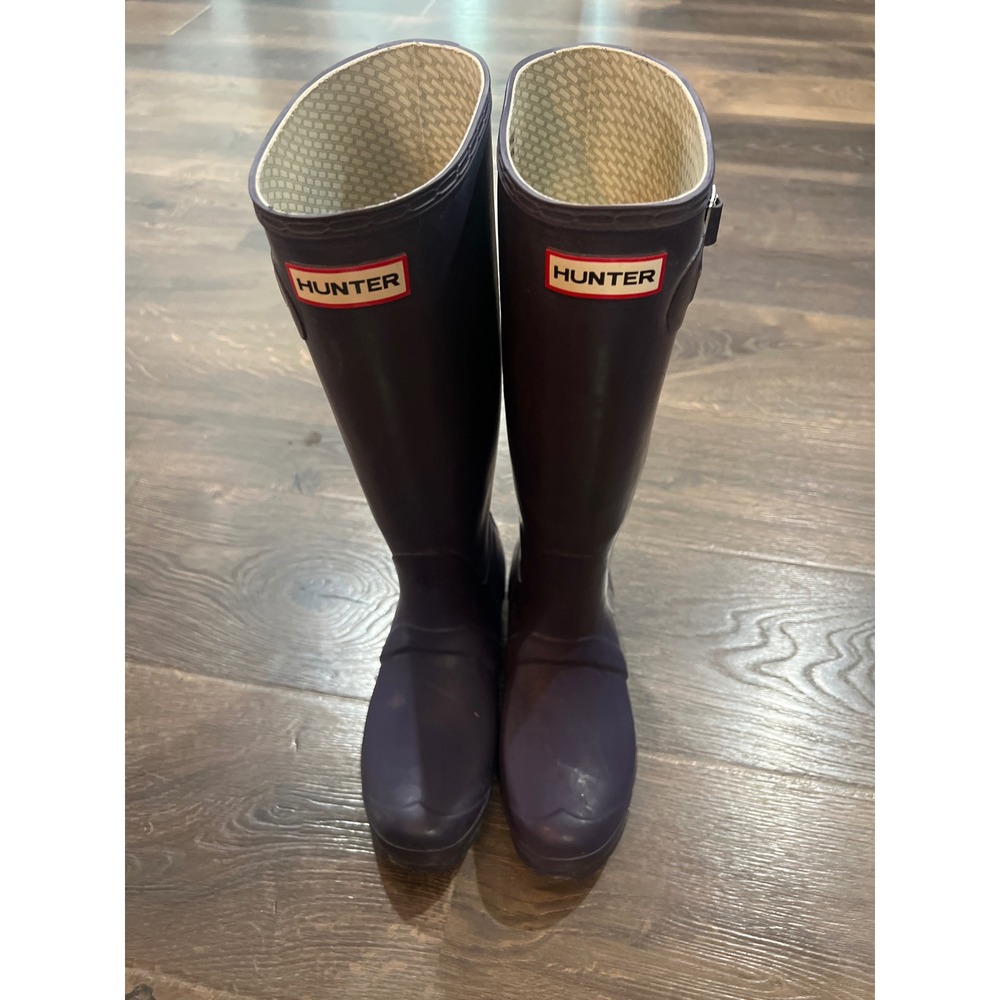 Hunter Original Tall Matte Purple Rain Boots W23499 Womens Size 7
